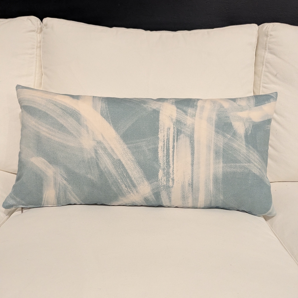 Abstract Blue and White Throw Pillow
